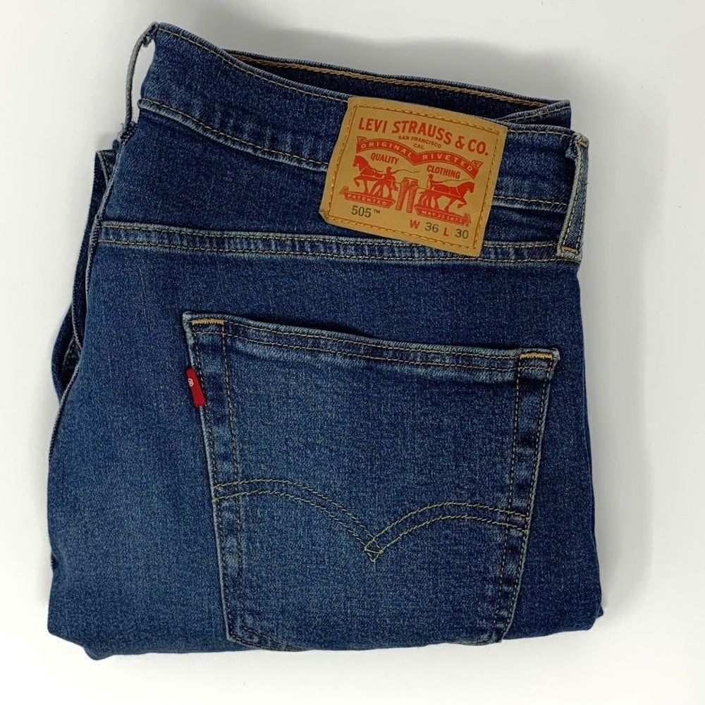 Levi Strauss 505 Straight Leg Denim Men's Jeans Size W36 L30‎